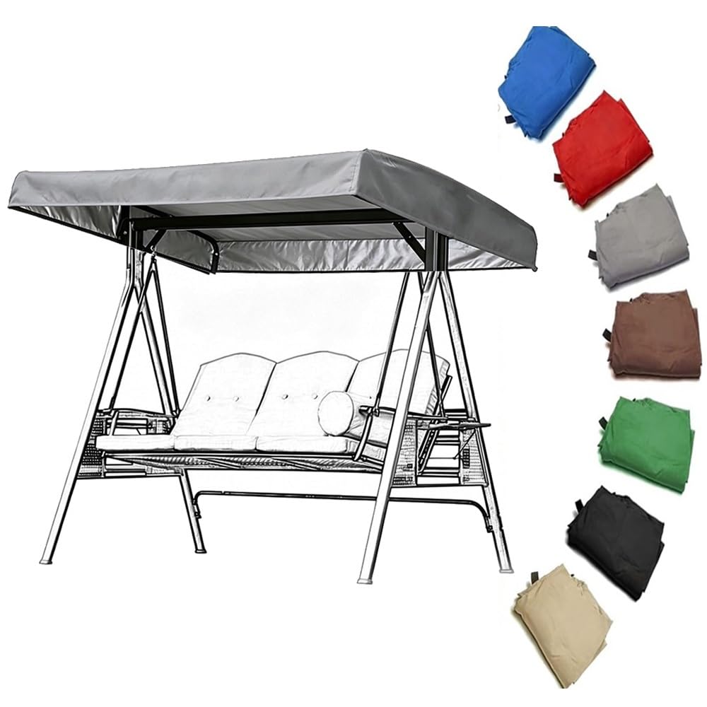 RTVGNSZSJL 84x48in 75x47in Swing Canopy Replacement Cover Outdoor Sun Shade Awning Porch Swing Replacement Canopy Top Cover For Garden Yard Patio(Grey,75x47x9in(191x120x23cm))