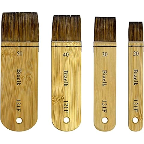 Biaelk 4PCS Bamboo Short Handle Squirrel Mix Hair Paint Brushes Set Size20,Size30,Size40,Size50 Hake Brush Art Supply Artist for Watercolor only Cover