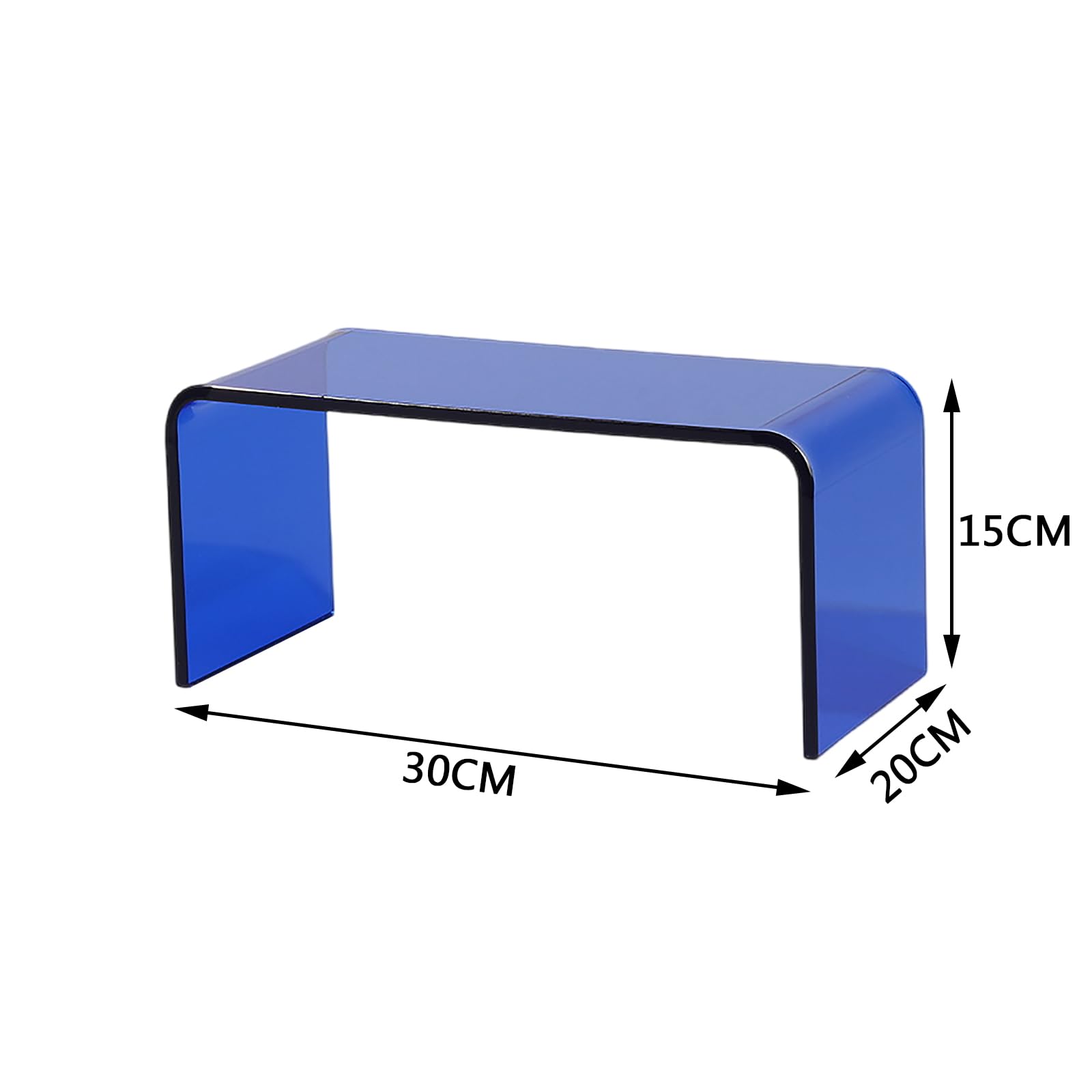Acryl Risers Display Stand, Acryl-Display-Erhöhungen, blau, 5 mm dick, Parfüm-Organizer, Acryl-Display-Erhöhungen for Dessert, Cupcake, süße Kosmetikfigur, 22 x 10 x 10 cm, 22 x 10 x 10 cm ( Size : 30