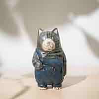 希少】marini＊monteany 木のオブジェ 木製オーナメント 猫 希少