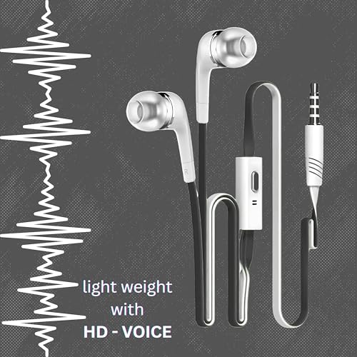 Image of GEARZTOUCH GSP in Ear 3.5mm Wired Earphones with in Line HD Mic, Powerful Audio, Clear Sound, Noise Isolation with Precise Bass, Unique Earbuds Design,in line Controls,Wide Compatibility (Black)