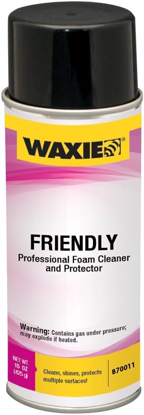 WAXIE Friendly Professional Foam Cleaner and Protector, 15 oz Aerosol Can (Case of 12)