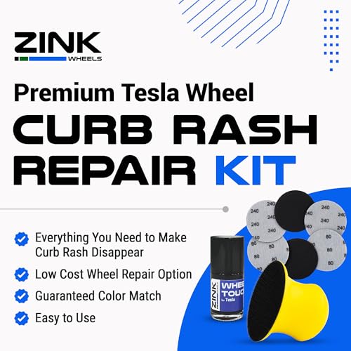 Premium Tesla Wheel Curb Rash Repair Kit for Model Y 21-inch Charcoal Grey Uberturbine Performance Rims - DIY Kit with Color-matched Touch Up Paint - Made in USA - Image 5