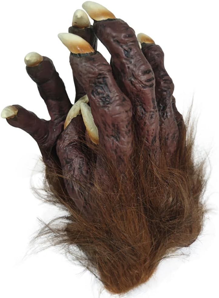 JIAHG Halloween Costume Animal Gloves Hairy Hands Werewolf Claw Gloves Demon Cosplay Death Fancy Dress Up Party Accessories
