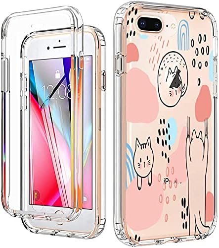 Amazon Com Yiyiyaya For Iphone 7 Plus 8 Plus Case With Built In Screen Protector Clear Floral Pattern For Girls Women Full Body Shockproof Case For For Iphone 6 Plus 6s Plus 7 Plus 8 Plus