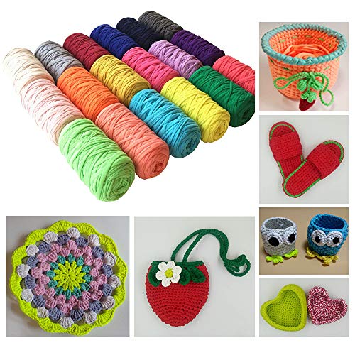 1Pcs 250G 8.1Oz Soild Color Fancy Yarns Diy Bag Handbag Carpet Cushion Cotton Cloth T-Shirt Yarn Knitting Crochet Yarn Pet Cave Basket Crochet Bag Fabric Yarn #TOP1