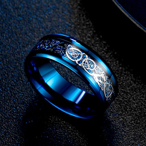 Generic Anéis de aço de titânio para homens espelhados, anel de dedo masculino de carbono, retrô, po