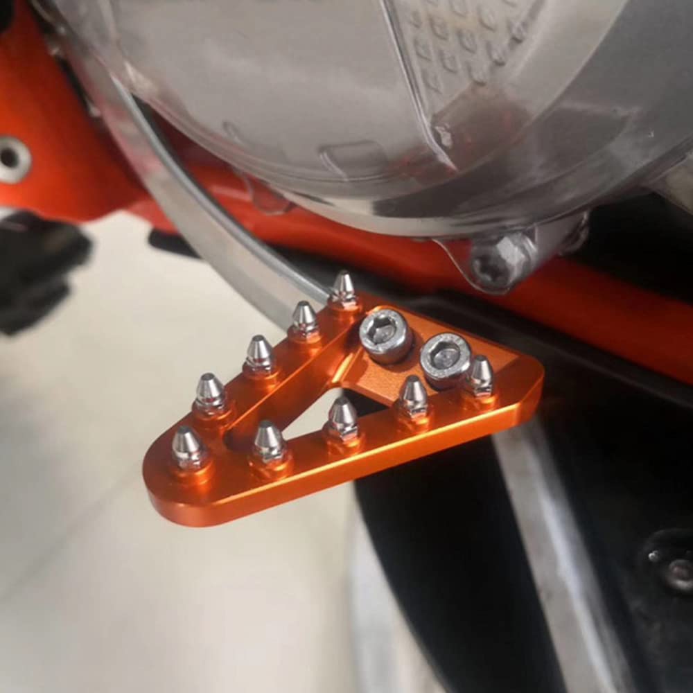 NICECNC Orange Plaque d'appui de la pédale de Frein arrière Compatible with 125-450 XC/XCF/SX/SXF 2016,125-500 XC/XCF/XCW/SX/SXF/EXC/EXCF/TPi/6D 2017-2023,See Fitment
