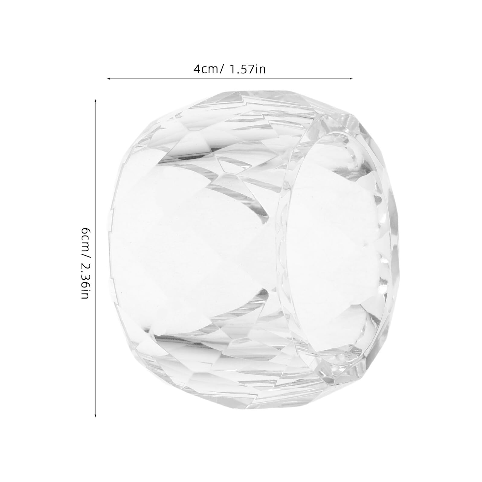 Rond de Serviette en Cristal Transparent 4 Pièces, Design Élégant
