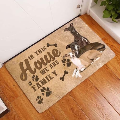 ���փ}�b�g �f���炵���C�^���A���E�O���C�n�E���h�̉Ƒ� - �� 50×80cm doormat Amazing Italian Greyhound Family - Dog