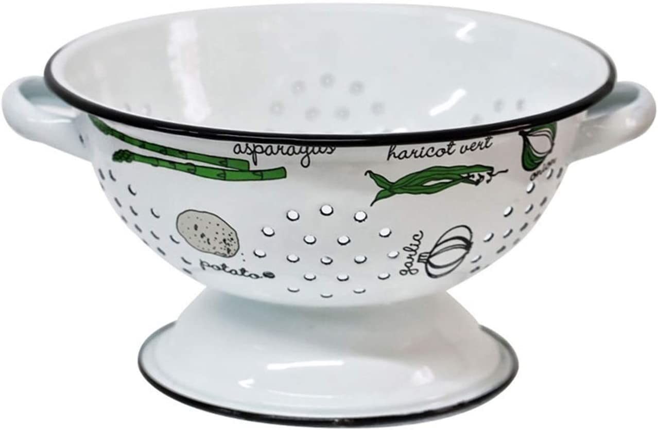 Kosz na Owoce Patera na Owoce Miska na Owoce Miska owocowa Vintage Emalia Kosz owoców Miska Owocowa Z Otwór Spustowy, Emalia Gospodarska Kreatywny Tray Owocowy Drain Owoce Owoce Organizator Koszyk na