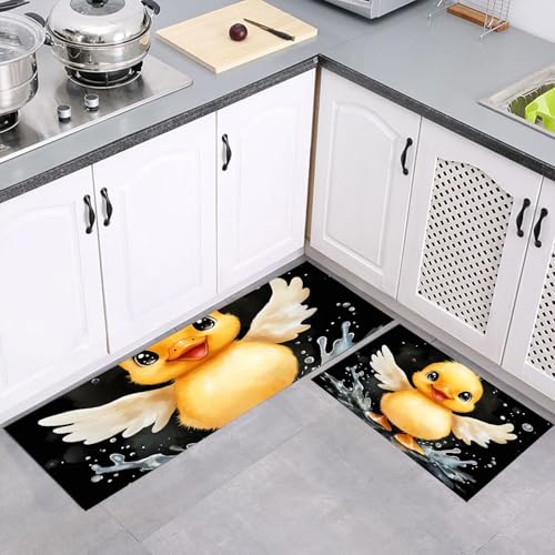 Tapis de cuisine antidérapant noir pour protéger le sol devant l'évier - 2