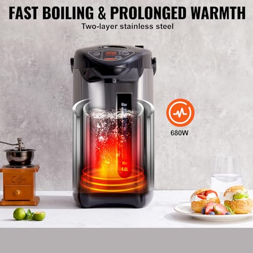 Image of VEVOR Hot Water Dispenser, Adjustable 4 Temperatures Water Boiler and Warmer, 304 Stainless Steel Countertop Water Heater, 3-Way Dispense for Tea, Coffee and Baby Formula, 5L /169 oz