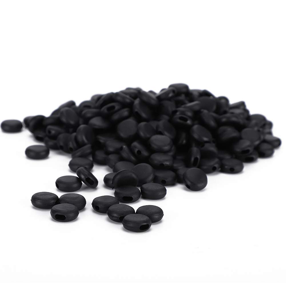 400Pcs Cord Locks Silicone Toggles Adjustment Buckle Silicone Anti-Slip Face Cover Ear Band Extension Rope Connectors for DIY Crafts Supplies(black)