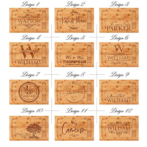 Tabla de cortar rectangular de bambú personalizada de 40.64 cm x 25.4 cm para bodas miniatura 2