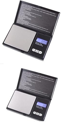 pistro Paquete de 2 básculas digitales para joyería, escala de gramos, pantalla LCD