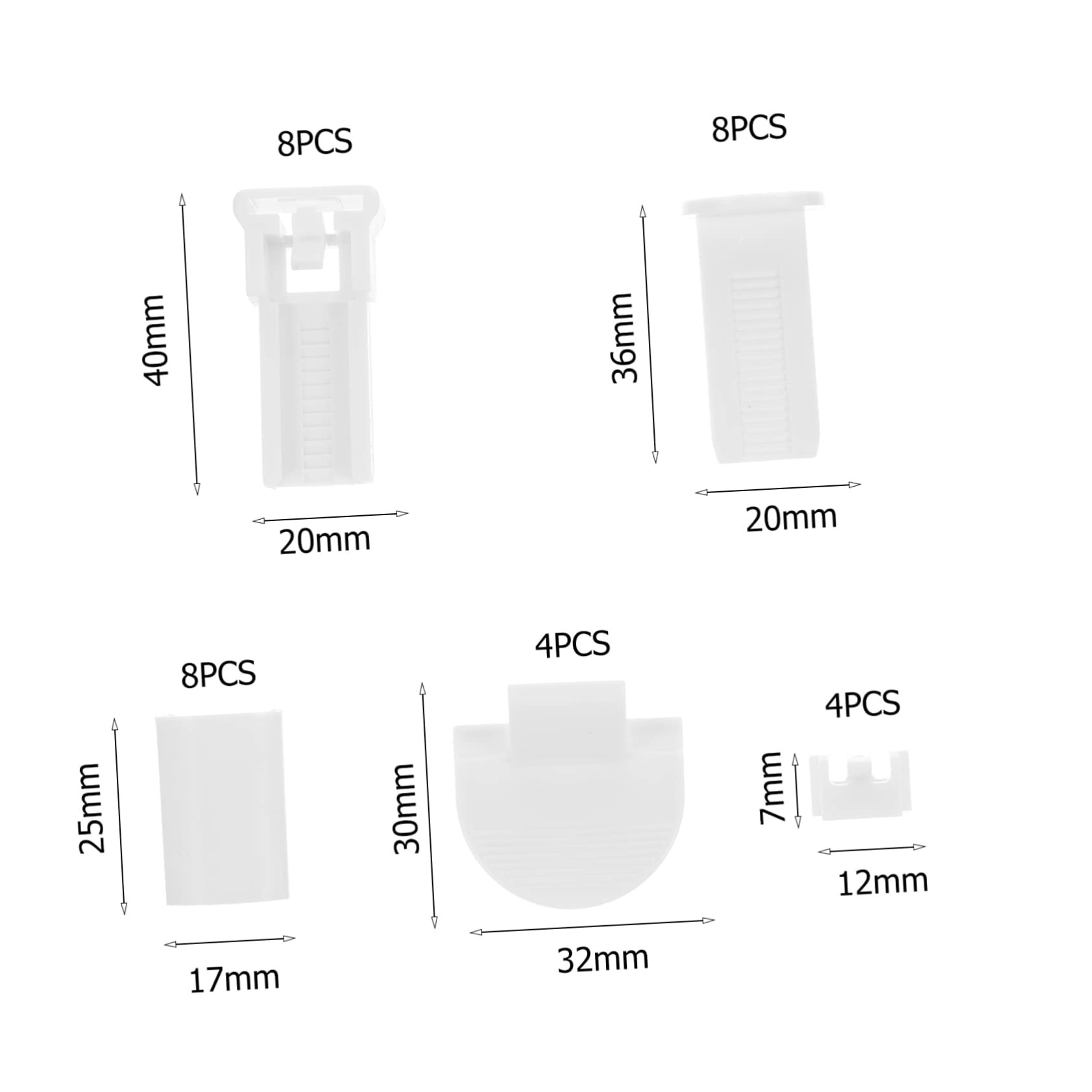 Cabilock 32-Piece Pleated Blind Accessories Kit Blinds Replacement Parts Blind Slat Repair Kit for Windows Blind Fixers