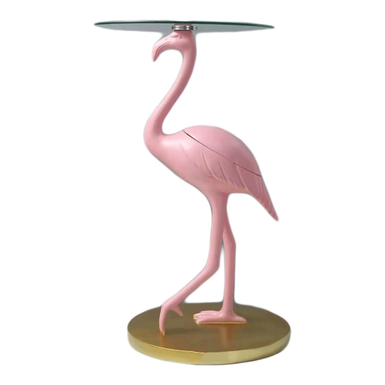 SAAKO Fashion Side Table Large End Table Animal Figurine Side Table Round Glass Table Top Coffee Table Creative Unique Bedside Table Modern Tray Table Fashion Side Table