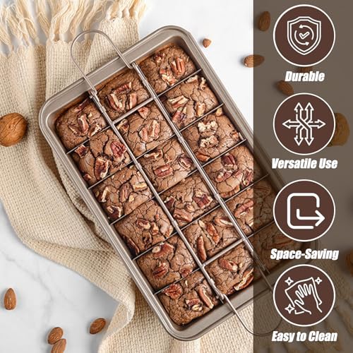 Baking Grid Square Baking Pan with Lid, Non-Stick Edge Brownie Pan for Cakes and Bread Bakeware Tray, Send Goods from Local Warehouse - Image 7