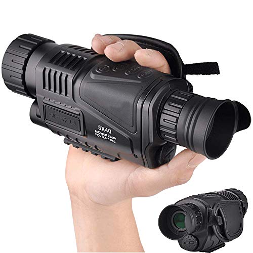 5x40mm Infrared Digital Night Vision-HD Monocular with 1.5 Inch TFT LCD and Camera&Camcorder Function Take Photos and Videos Up to 350m/1150ft Detection Distance-Come with a Rechargeable Battery