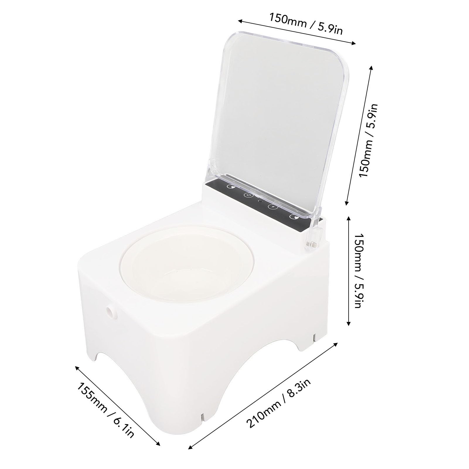 Fabater Alimentatore Automatico per Gatti, Rilevamento Intelligente Previene l'eccesso di Cibo Ciotola per Cibo per Gatti Elevata, Set di Ciotola per e Acqua per con Coperchio Trasparente per