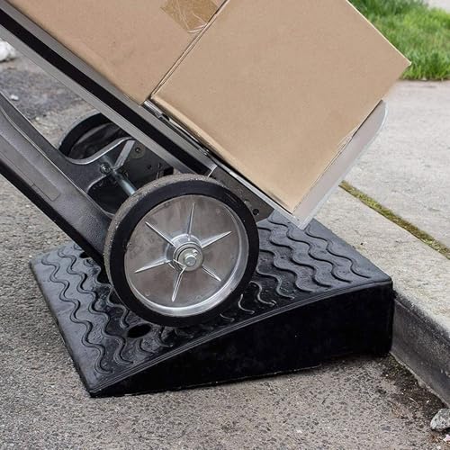Rampa de caucho para bordillo con altura de 5.9 pulgadas, capacidad de carga pesada de 6800 lbs/3 toneladas, portátil para cobertizo, garaje, vehículos, motocicletas, sillas de ruedas y cortadoras de césped miniatura 7