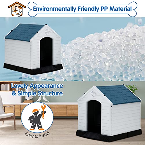 image for BLKMTY Dog House Outdoor Doghouse for Small Dog House All Weather Plas