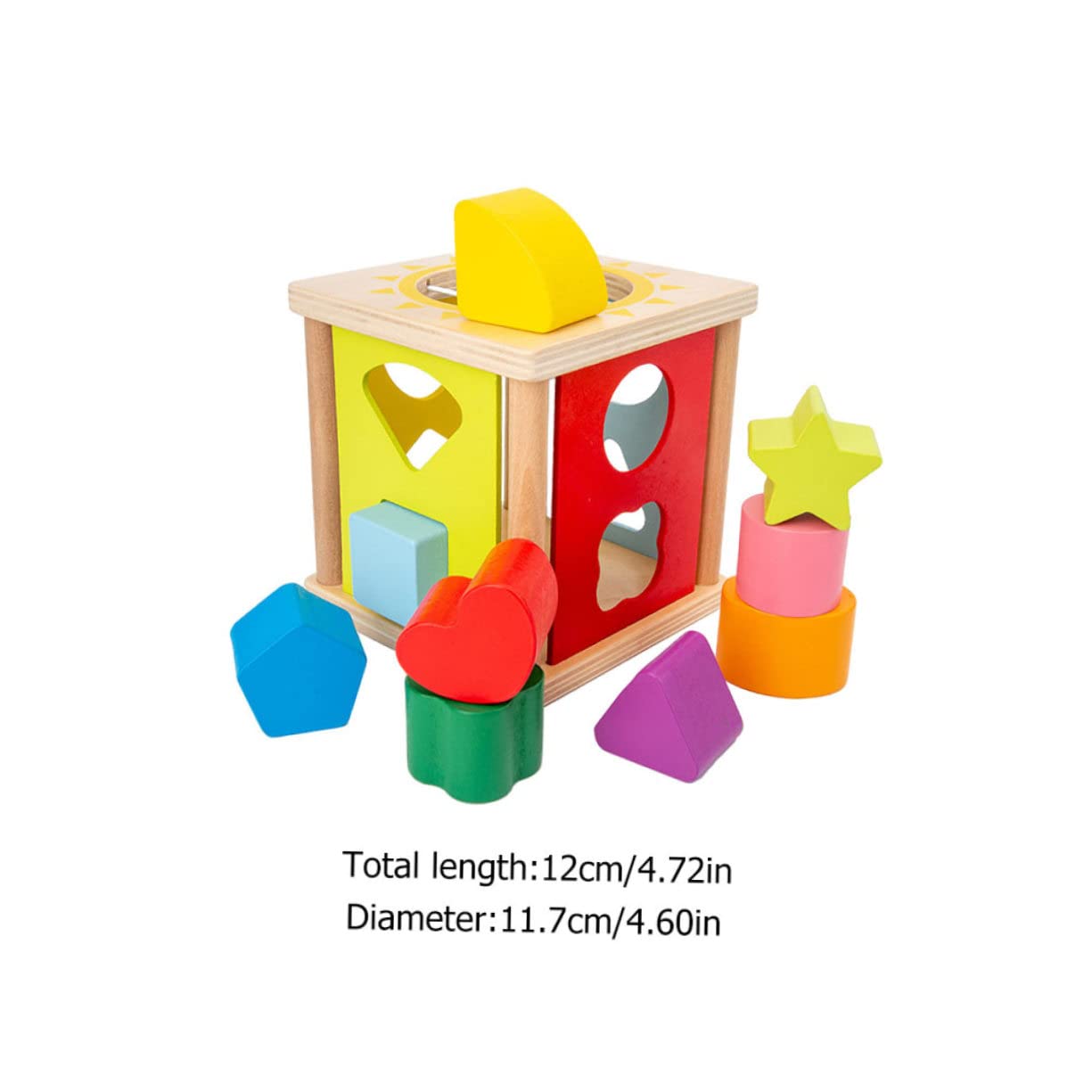 TOYANDONA Juguete de Bloques de Construcción Geométrica Caja de Inteligencia Forma de Sol y Estrella Juguete Geométrico para Preescolares de Bloques de Construcción para Educación Temprana