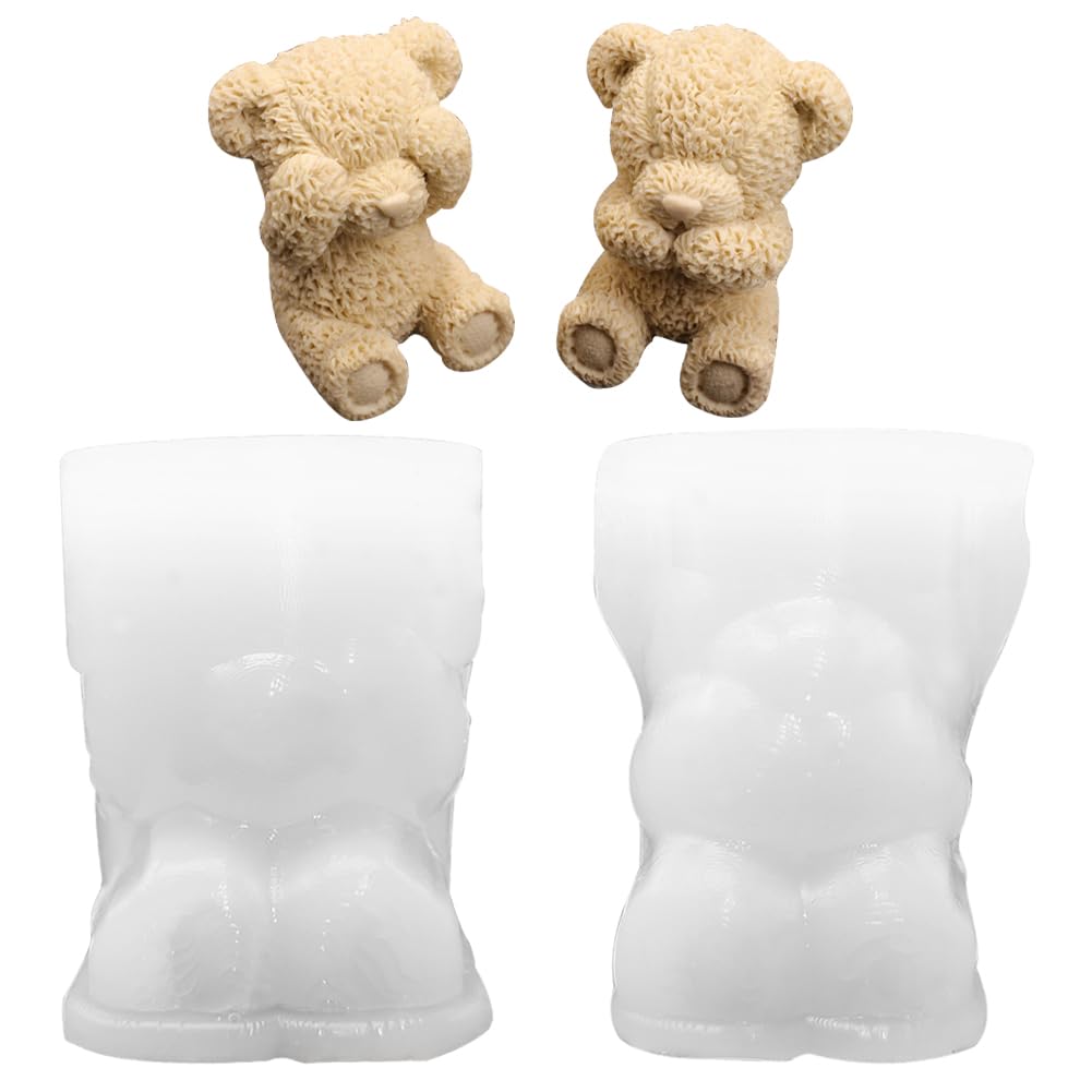 2 Stück Bären-Silikonformen – 3D, Für Harz, Kerzen, Seife, Fondant & Schokolade, Niedliches Tier-Design, Wiederverwendbar