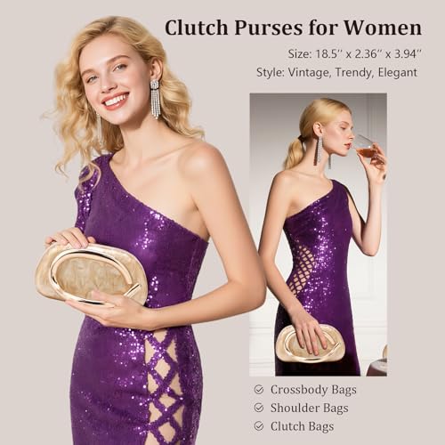 YYW Acrylic Clutch Purses for Women Wedding : Multicolor Evening Crossbody Bag Marbling Handbags with Detachable Chain4