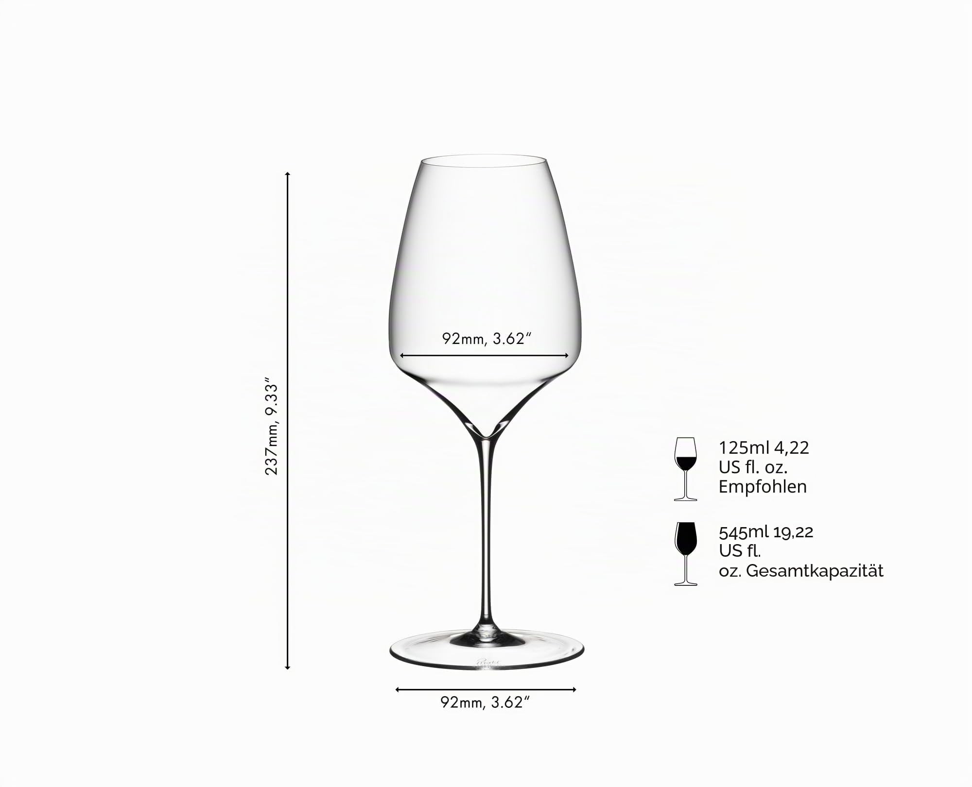 RIEDEL Manufaktur Vitis Riesling/Weißwein - Einzelpackung, Weinglas, Kristallglas, Spülmaschinenfest - 4303/15