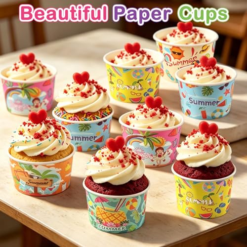 FePen Générique Bols de Crème Glacée en Papier 50 pièces, pour Dessert, Glace,Yaour, Summer – vue 5