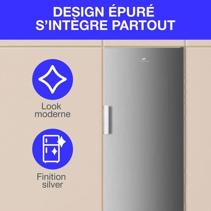Congélateur armoire - CONTINENTAL EDISON - CECUF204NFSD - 204 L - Total No Frost - Classe D - Silver