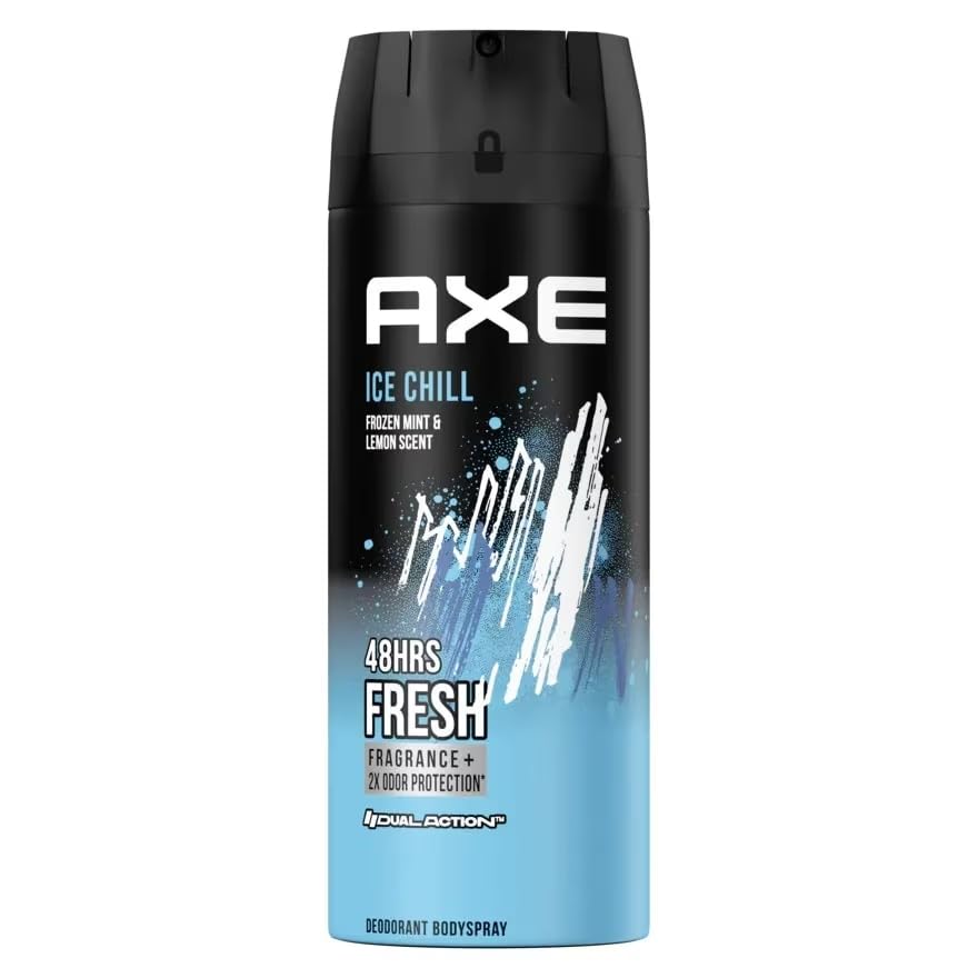 Axe Ice Chill Deodorant Body Spray, Fresh Mint and Citrus Scent, 48-Hour Protection, 135 ml