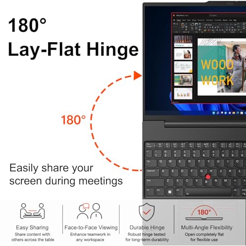Image of Lenovo ThinkPad AI Laptop, 16 inch WUXGA IPS Display, 13th Gen Intel Core i5-1335U(>i7-1255U), 16GB RAM, 1TGB SSD, Backlit KB, Fingerprint Reader, Ethernet Port, Win 11 Pro, MS 365 Web Access