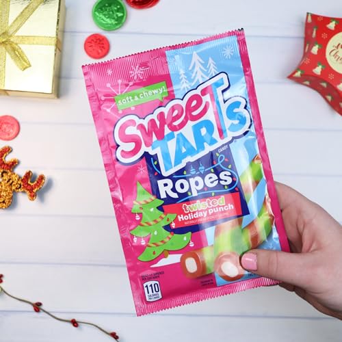 Dulces Sweetzo Twisted Holiday Punch Ropes 3 oz Pack 3 miniatura 3