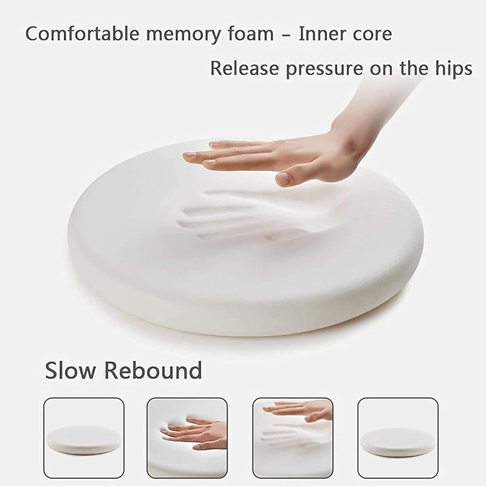 Coussin De Siège Rond En Mousse à Mémoire De Forme – Lot De 1