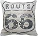 BONRI Housse de coussin décorative Route 66 - Taie d'oreiller carrée - 45,7 x 45,7 cm