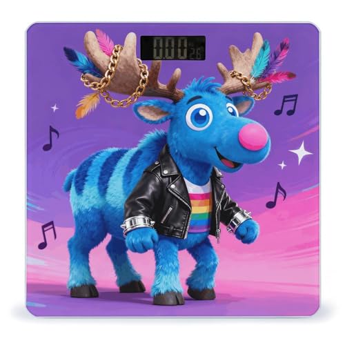 Funky Moose Blue balanza digital de baño precisa y estable