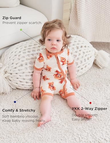 Baby Boys Bamboo Viscose Short Sleeve Romper Soft Comfy Infant Summer Jumpsuit2