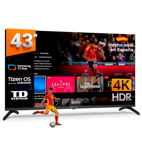 TD Systems   Smart TV 43 Pulgadas 4K HDR10 con Tizen OS 8.0 Powered by Samsung, Televisión con Sintonizador Triple, Televisores del 2026 | PRIME43C22TIZEN