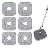 Yicotira Square Microfiber Mop Pads Compatible with True & Tidy True Spin Mop - Mop Replacement Pads for Square Spin Mop and Bucket - Washable Pads fit for All 9 Inch Square Spin Mop (6 Pack)