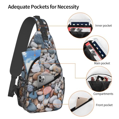 Bolso cruzado estilo sling para hombres y mujeres negro miniatura 4