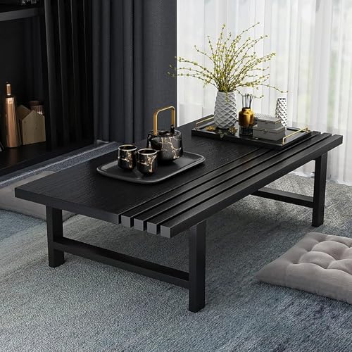 Image of Premium 70-cm Long Japanese Style Low Height Floor Meditation /Coffee /Tea Table for Living Room, Bedroom, Balcony, Small Floor Study /Laptop Table. (Black)