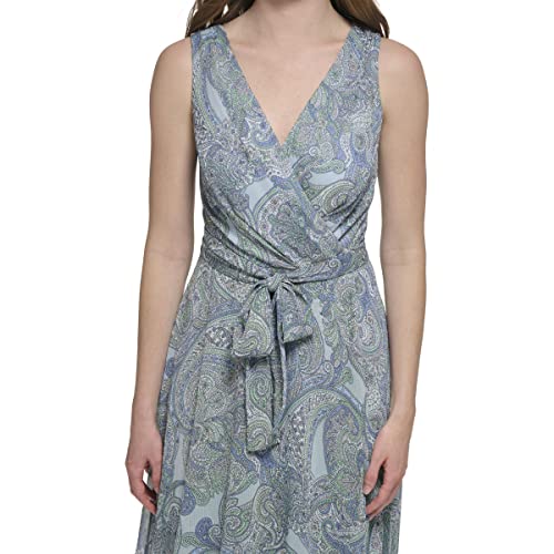 Image of Tommy Hilfiger Women's V-Neck Self Tie Midi Dress