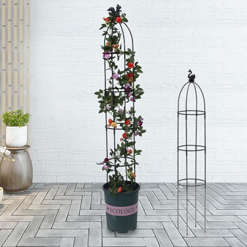 GLMGBP Traliccio per obelisco da Giardino per Piante rampicanti da Esterno 22x95 cm 22x120 cm 22x145 cm 1 Supporto per Piante in Vaso, Rose, Viti, Supporto per Montaggio Facile (Colore: Nero, Dimen