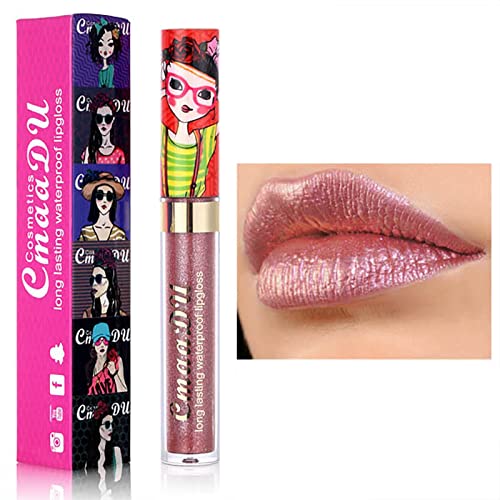 SINGOVE 11 Colors Matte Liquid Lipstick Metallic Shimmer Lip Stick Diamond Glitter Fashion Lip Gloss Kit Waterproof Long Lasting Lip Stain Women Valentine's Day Lip Make up Gift