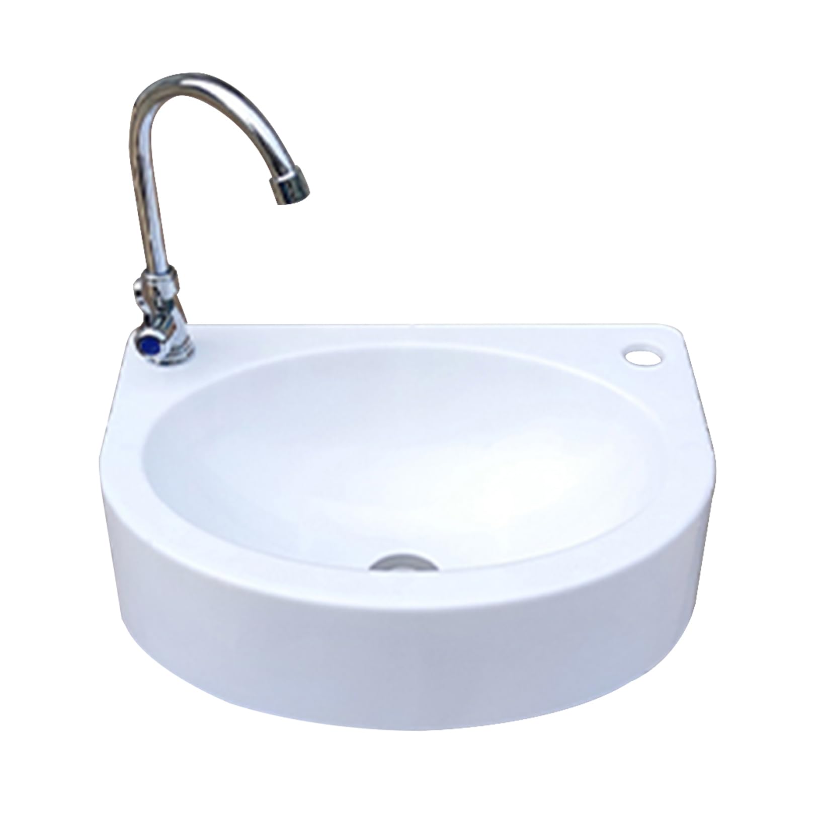 Lavabo Moderno Bianco a Parete, lavabo sospeso per Lavaggio Mani, Ideale per Campeggio, Barca, casa Vacanze, Cantina, roulotte e Bagno.