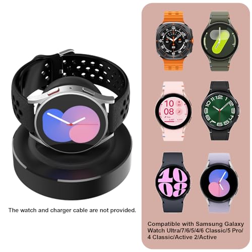 HALLEAST Suporte carregador Galaxy Watch 7/6/5/4, base de carregamento com base de liga de alumínio