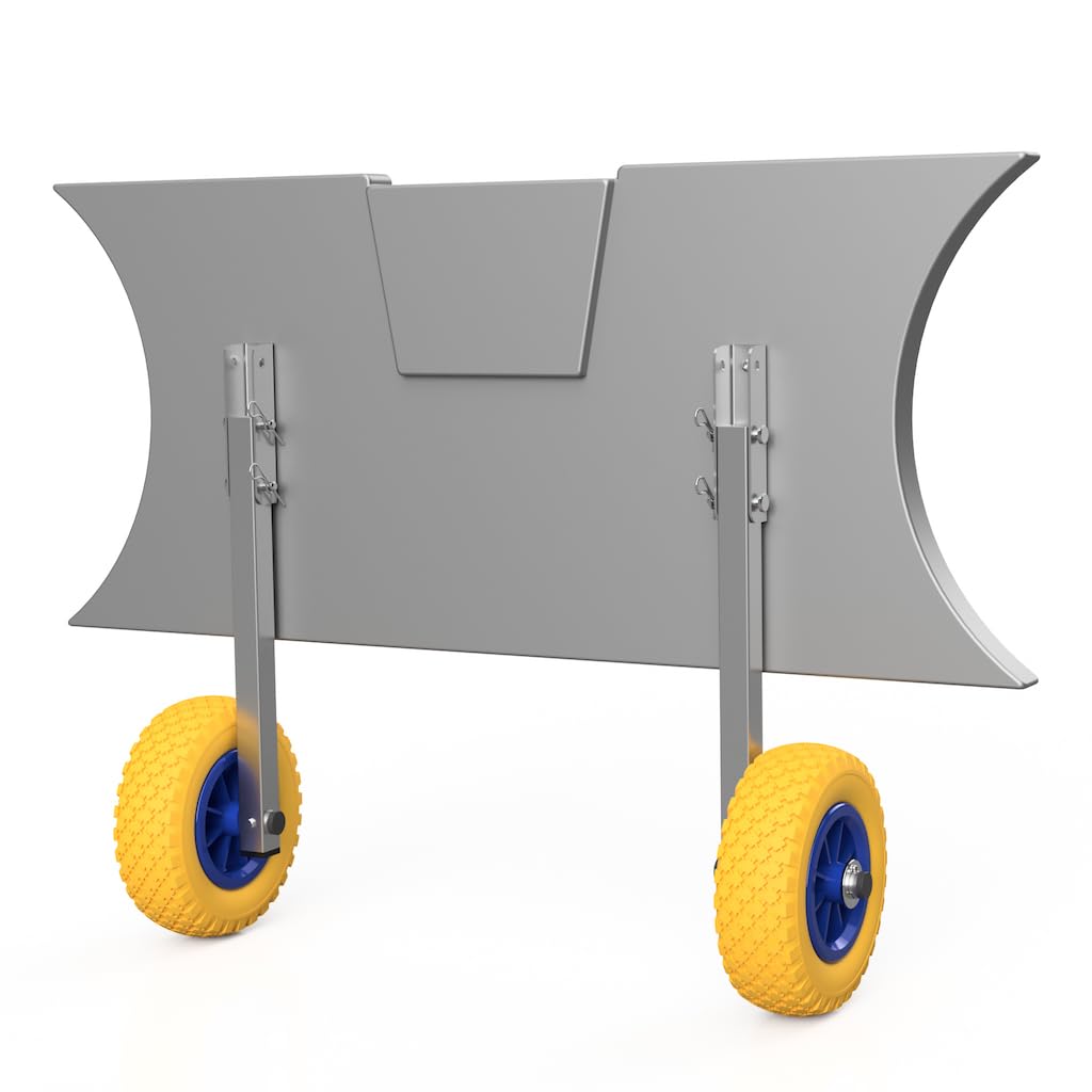 SUPROD Boat Transom Wheels Launching Wheels Dinghy for Inflatables Foldable Stainless Steel ET200, yellow/blue — image 1